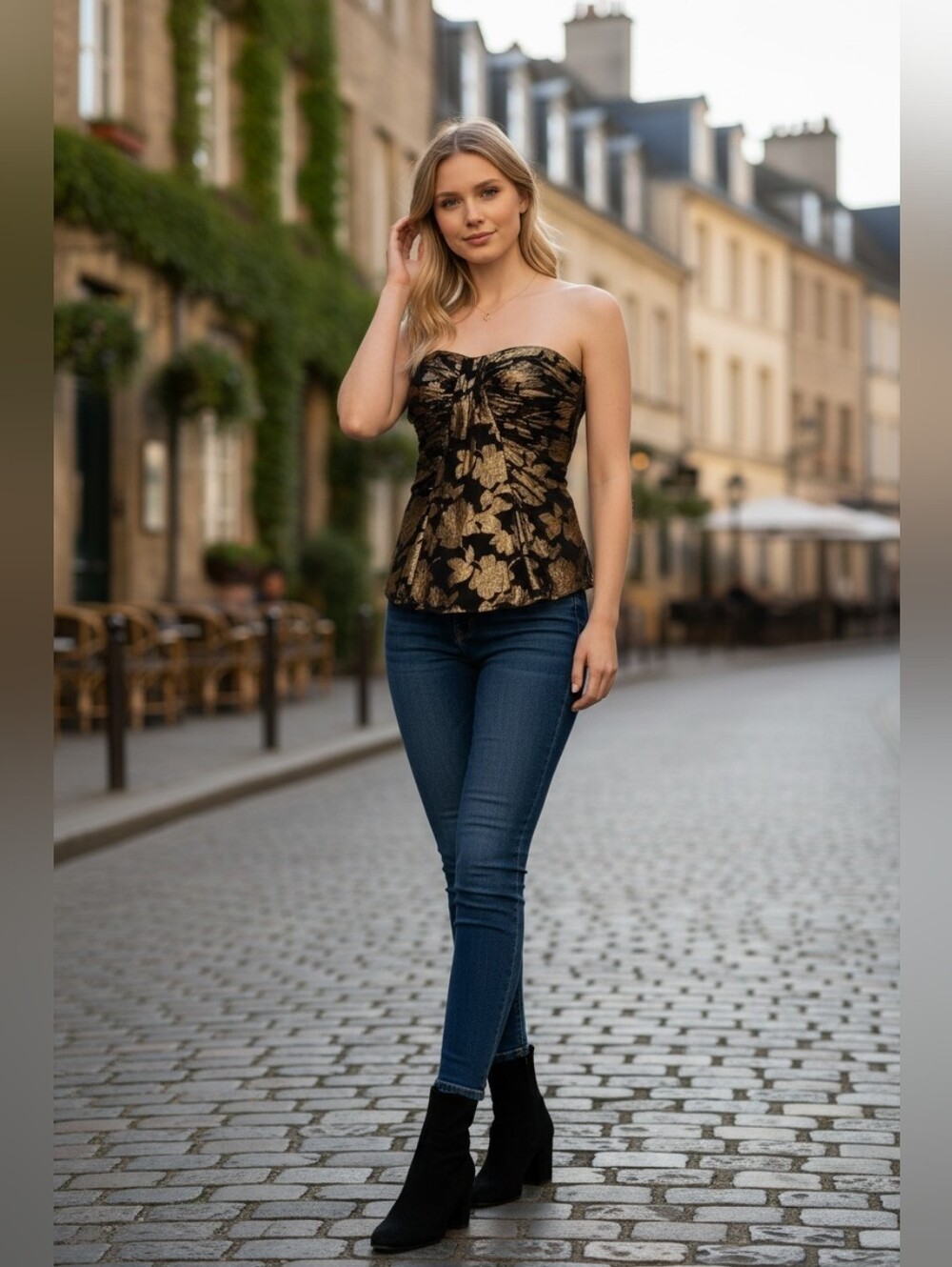 Bebe Black Gold Tube Top Size M Medium